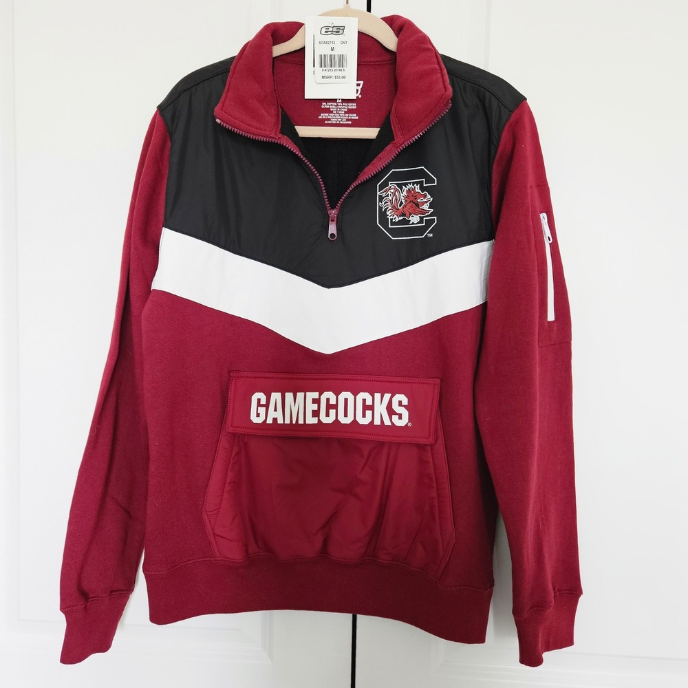 E5 Gamecocks Colorblock Pullover Jacket Sz Med University South Carolina NEW